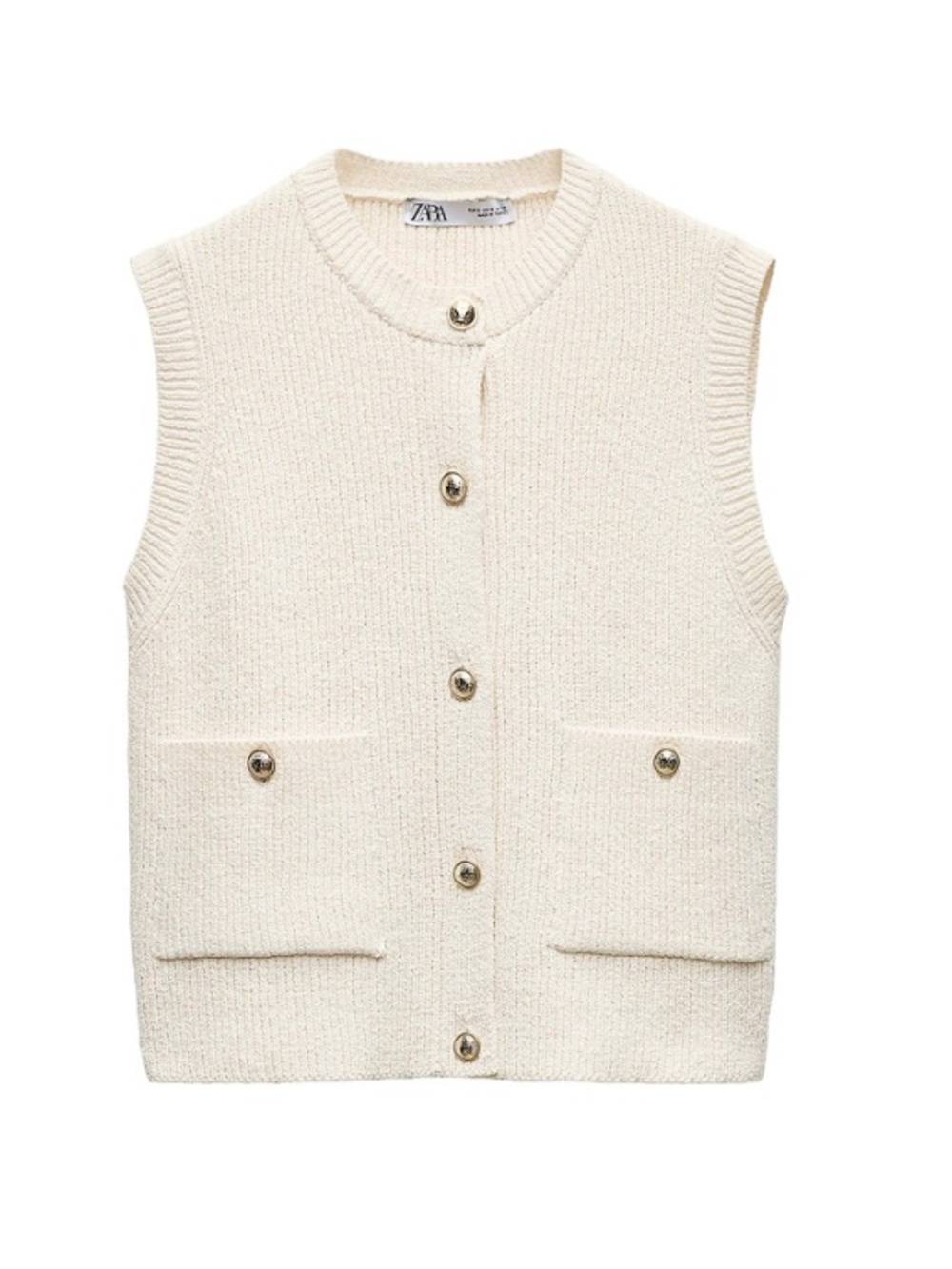 Zara Knit Buttoned Vest Size S
